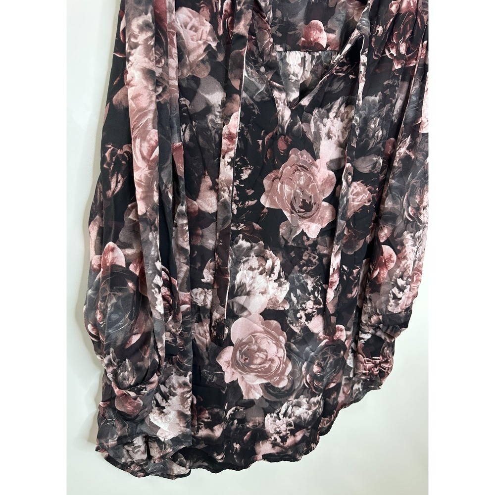 Torrid Floral Georgette Tie Neck Top Blouse Plus Size 4 4X Quiet Luxury Office - Picture 3 of 13
